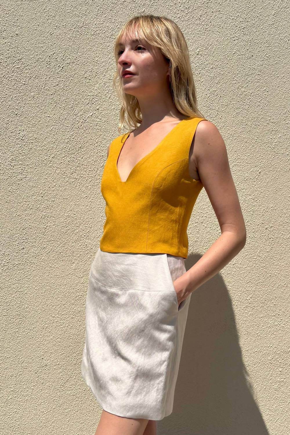 Rose Velvet - Zhenya Linen Skirt - Rack Hunt -