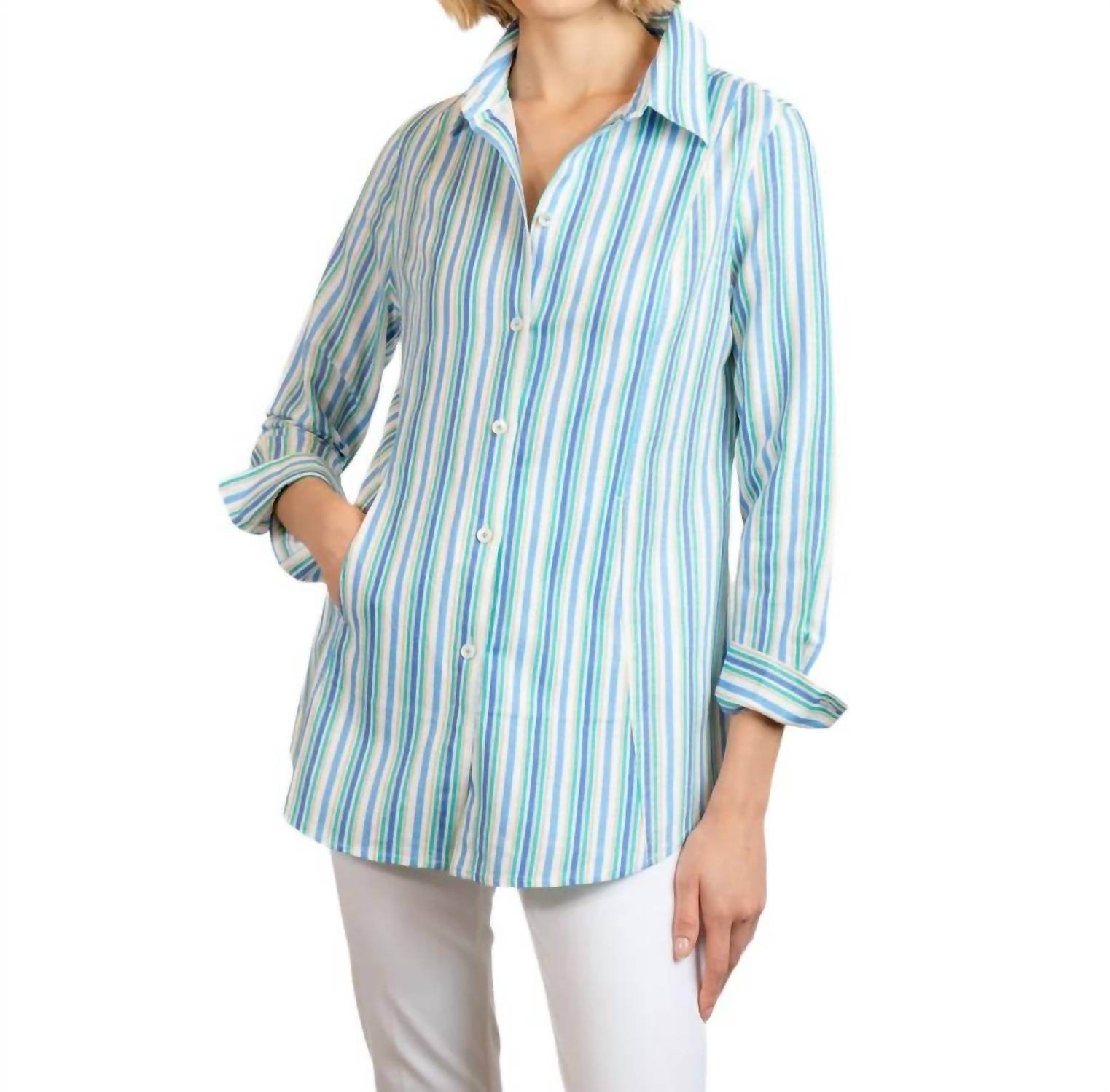 BYLYSE - STRIPED LINEN BLOUSE - Rack Hunt -