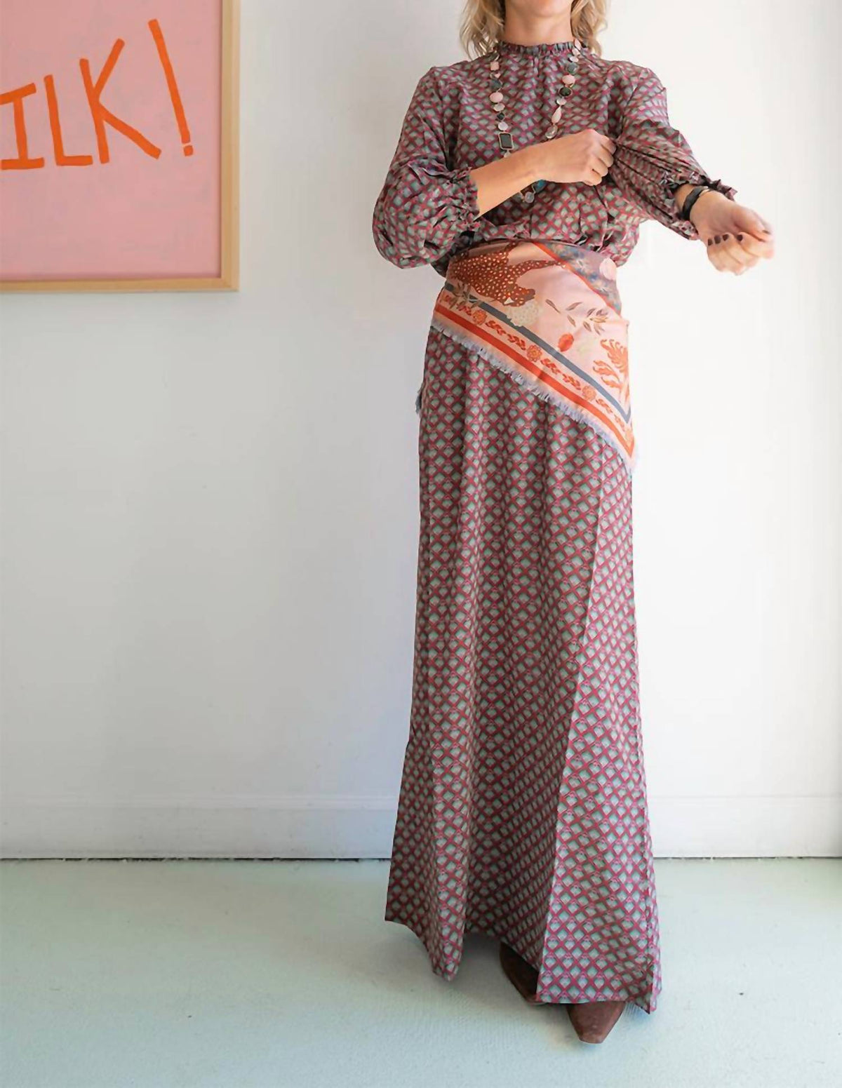 Trapezio Long Silk Dress