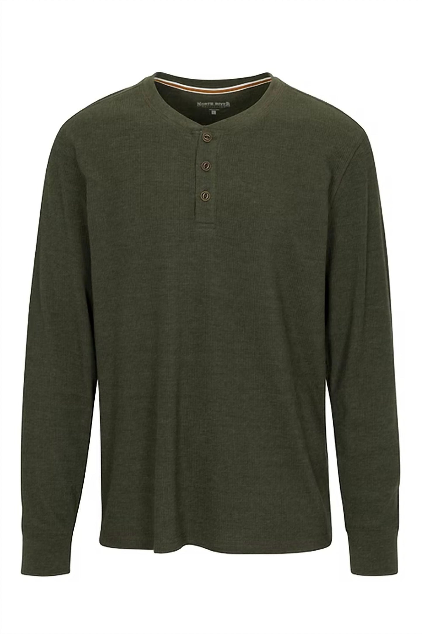 Men's Heather Waffle 3 Button Henley Top