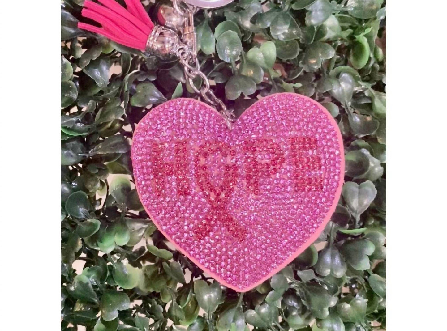 Women's Hope Rhinestone Heart Keychain