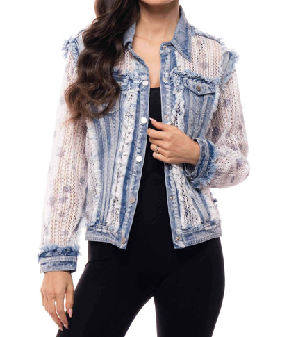 Embroidered Denim And Lace Bohemian Jacket