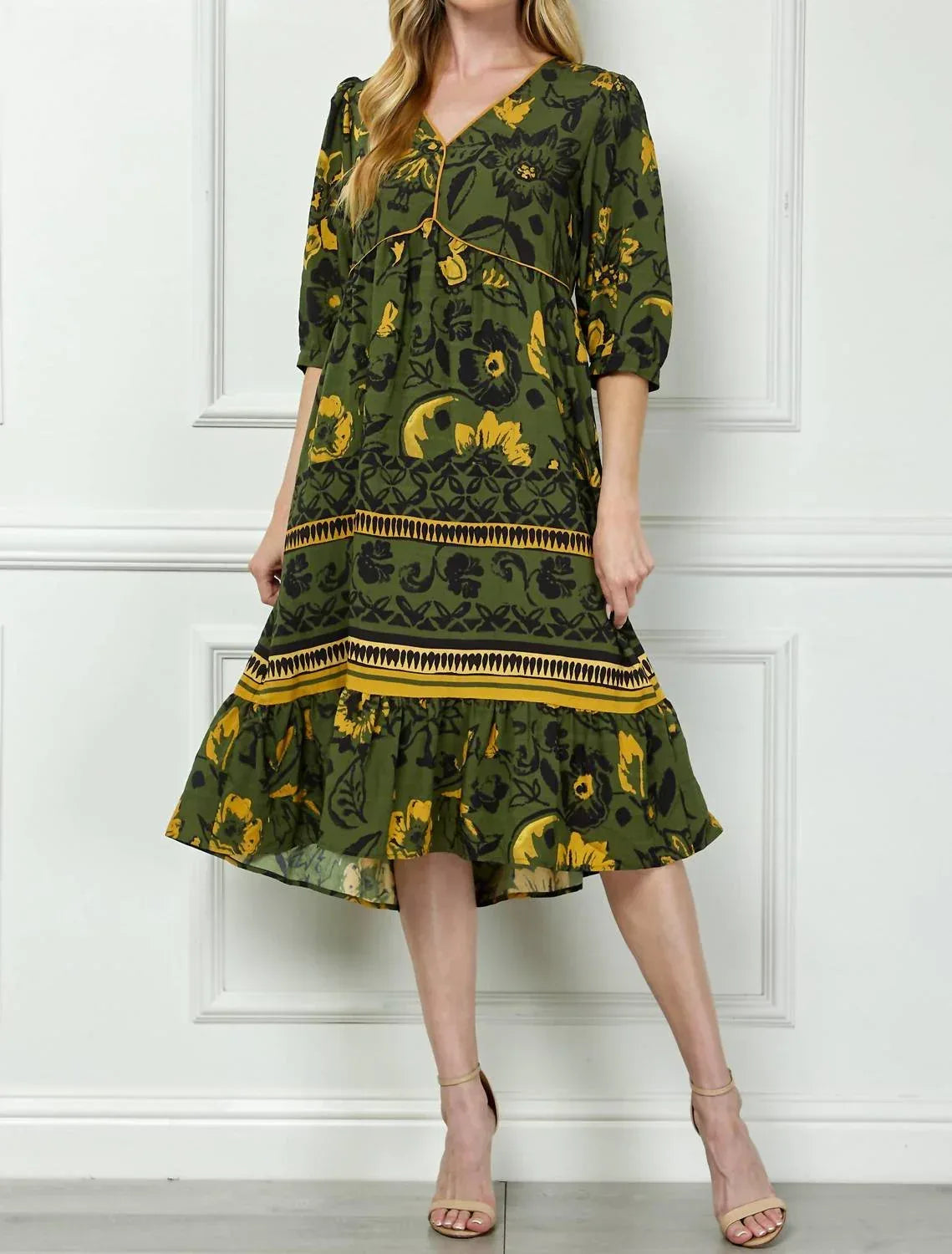 Figueroa & Flower - Boho Print Peasant Dress - Rack Hunt