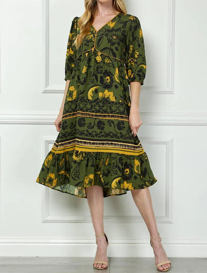 Figueroa & Flower - Boho Print Peasant Dress - Rack Hunt