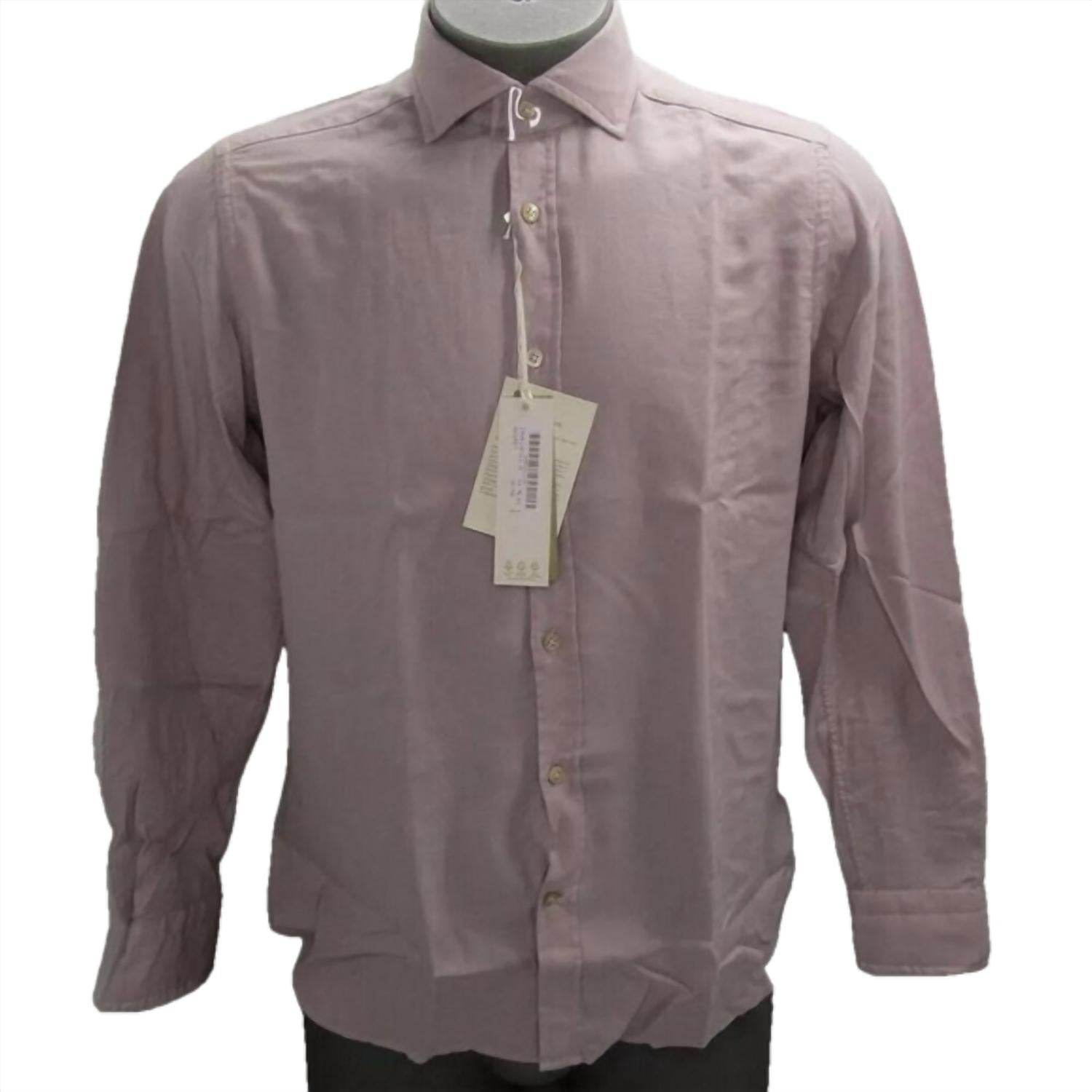 GUGLIELMINOTTI - Men's Long Sleeve Collared Cotton Button Shirt - Rack Hunt -