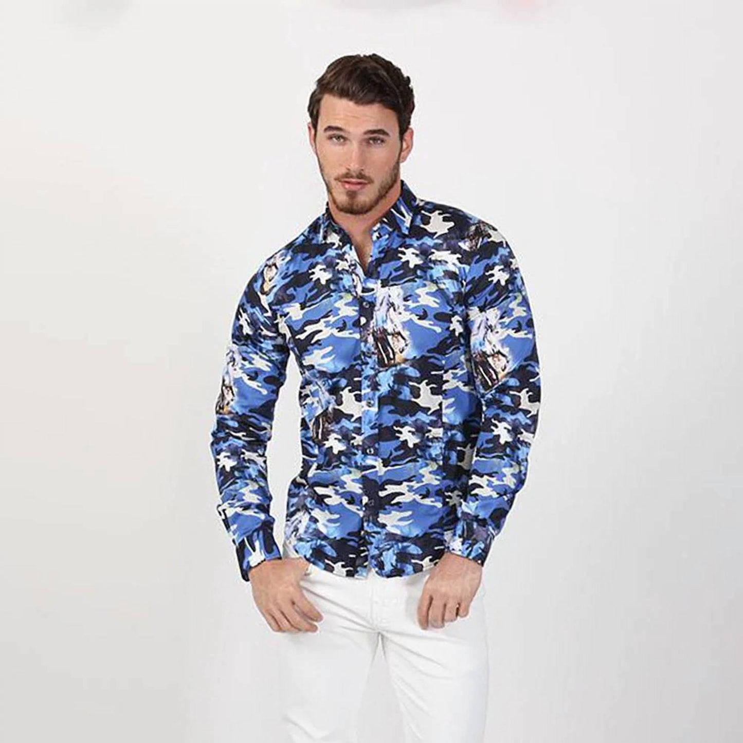 Camo Horses Button Down Shirt
