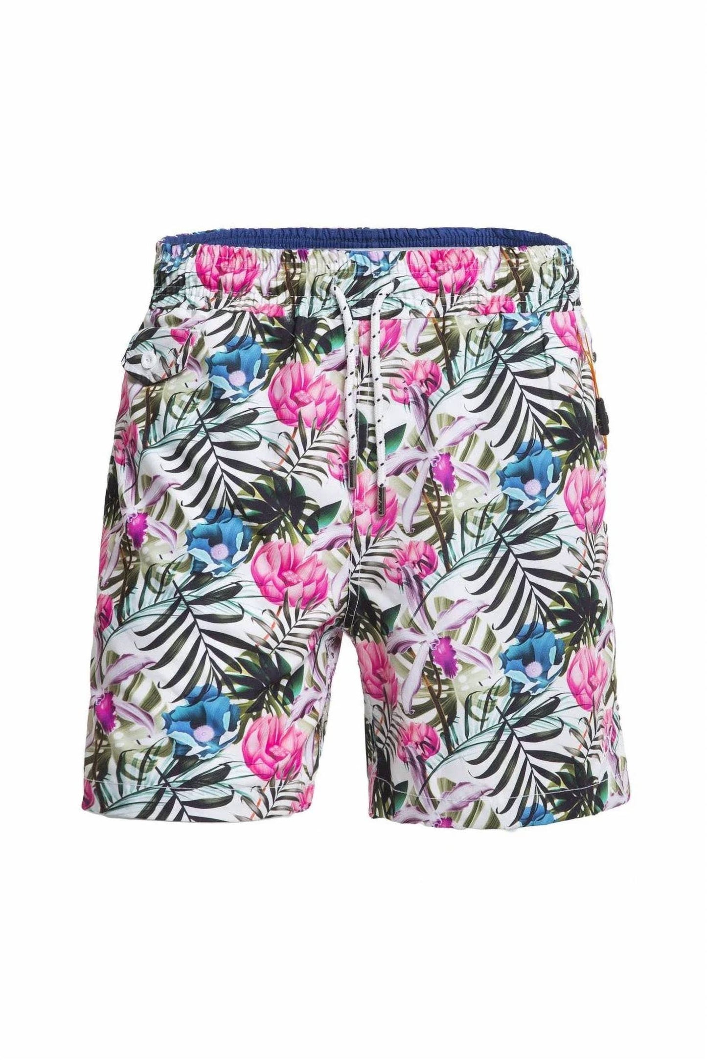 Men's Tropical Flora Print Swim Trunks