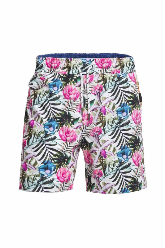 Men's Tropical Flora Print Swim Trunks