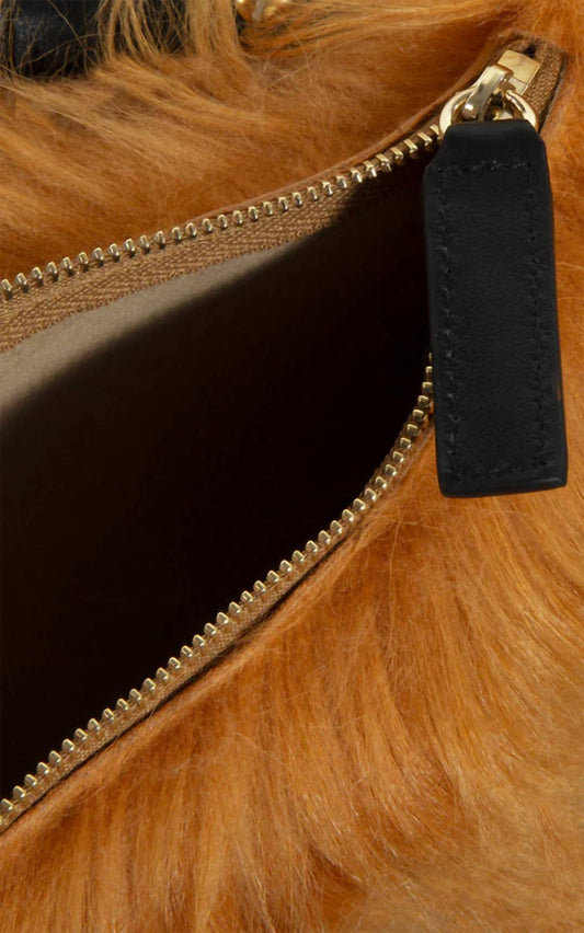 Women's Amelie Leather Fur Pouch Bag