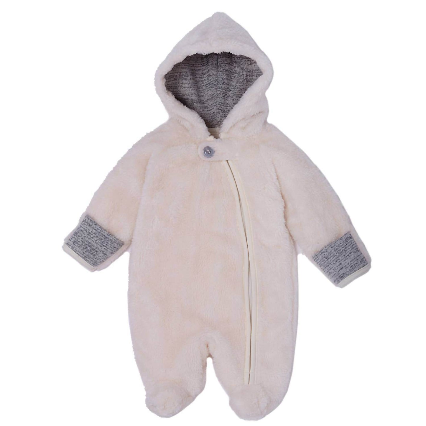 Le Top - Le Top Bebe Ivory and Grey Hooded Snowsuit - Rack Hunt -