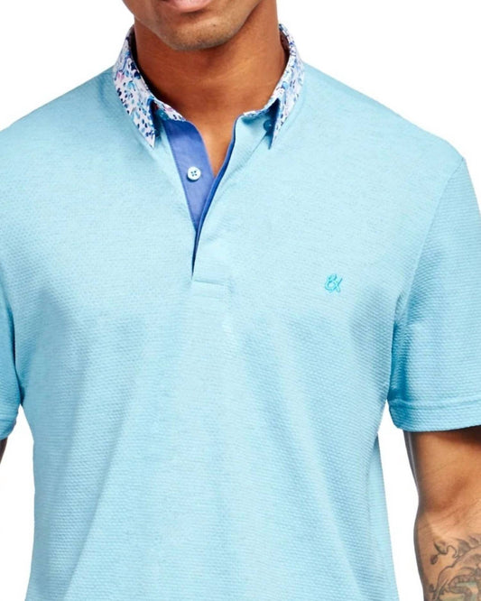 Paint Splatter Collar Textured Polo Shirt