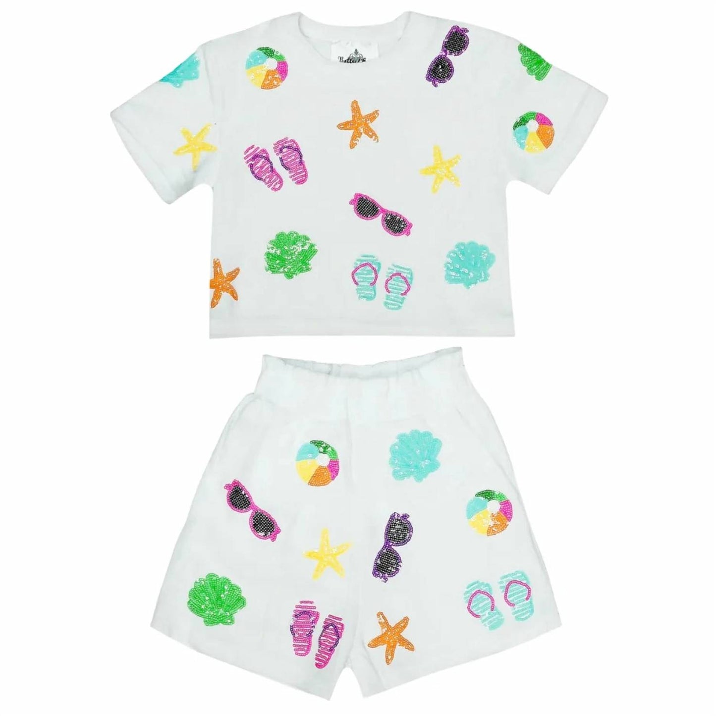 Girl's Beach Terry Cloth Short Set