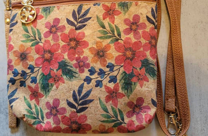 Women's Print Vertical Cork Crossbody Bag