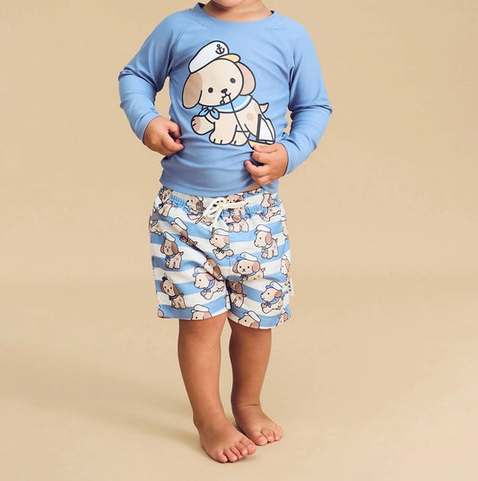 Boy's Sailor Pup Rashgaurd