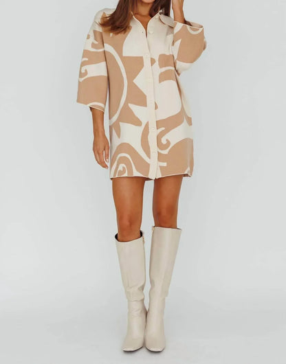 Moda Borboleta - Button Up Knit Shirt Dress - Rack Hunt