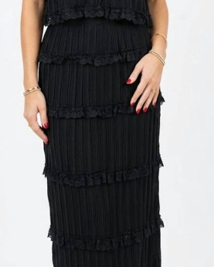 Chiffone Top And Midi Skirt Set