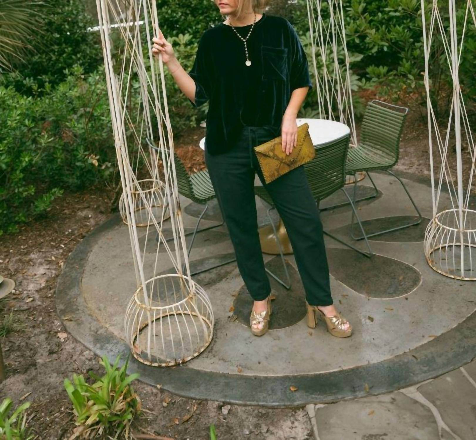 Amano by Lorena Laing - Silk Velvet Tee Top - Rack Hunt