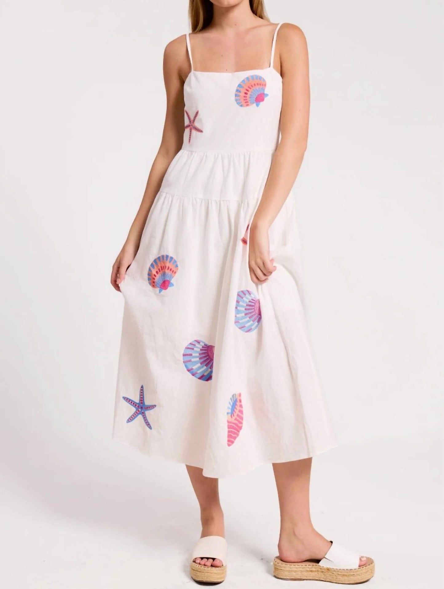 Marine Shell Midi Dress