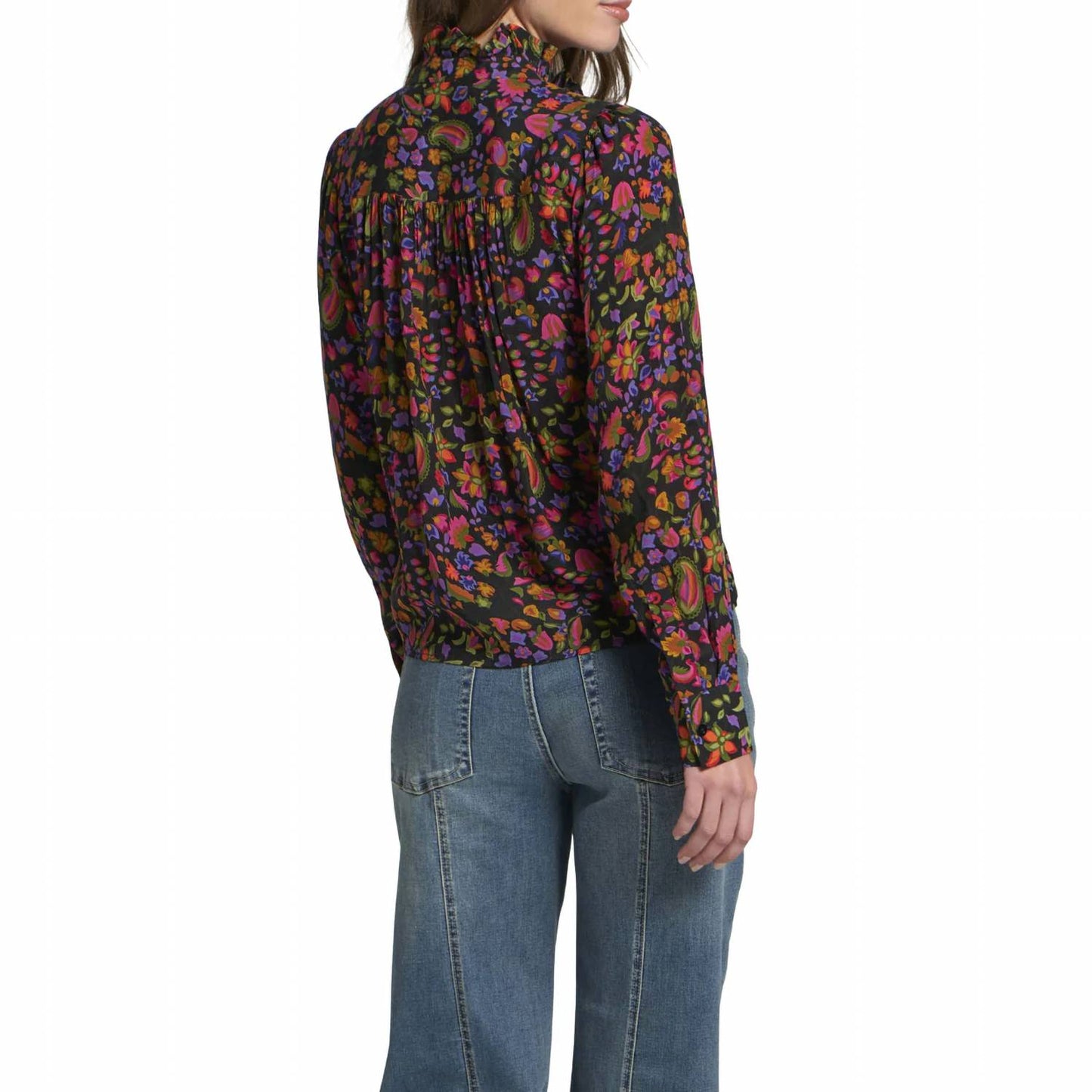 Ruffle Half Placket Blouse