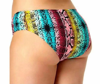 Allure by IMG - Snake-skin Side Ruched Hipster Bikini Bottom - Rack Hunt
