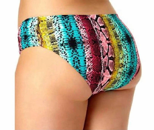 Allure by IMG - Snake-skin Side Ruched Hipster Bikini Bottom - Rack Hunt -