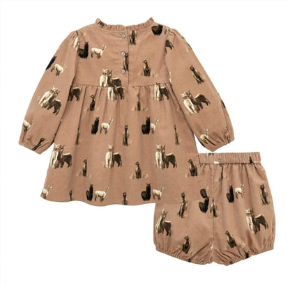Kid's Alpaca Corduroy Dress & Bloomer Set