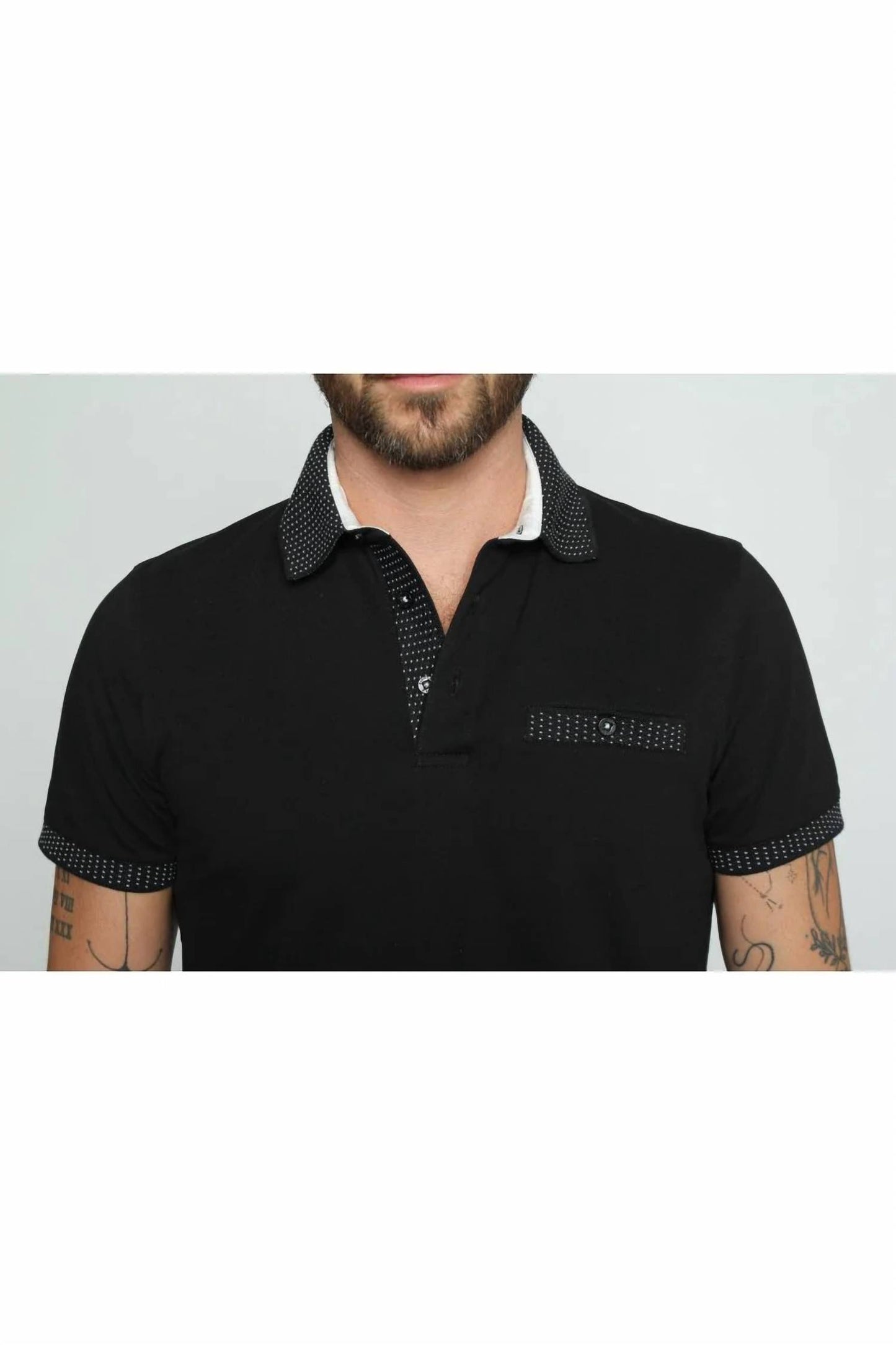 Pocket Polo With Dot Trim