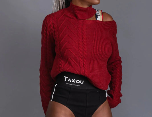 The Athletic Side Of Us - Women's Victorian Cut Out Shoulder Sweater - Rack Hunt