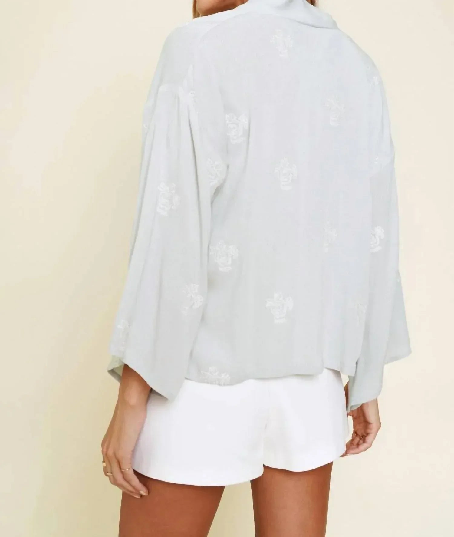 MYS Wholesale - Embroidered Tie Front Kimono Cardigan - Rack Hunt