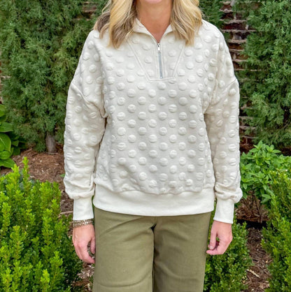 Snowfall Dot Zip Pullover