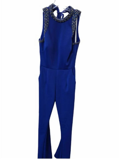 Karishma Creations - Women's Formal Sleeveless High Neck Jumpsuit With Gemstone Trim - Rack Hunt