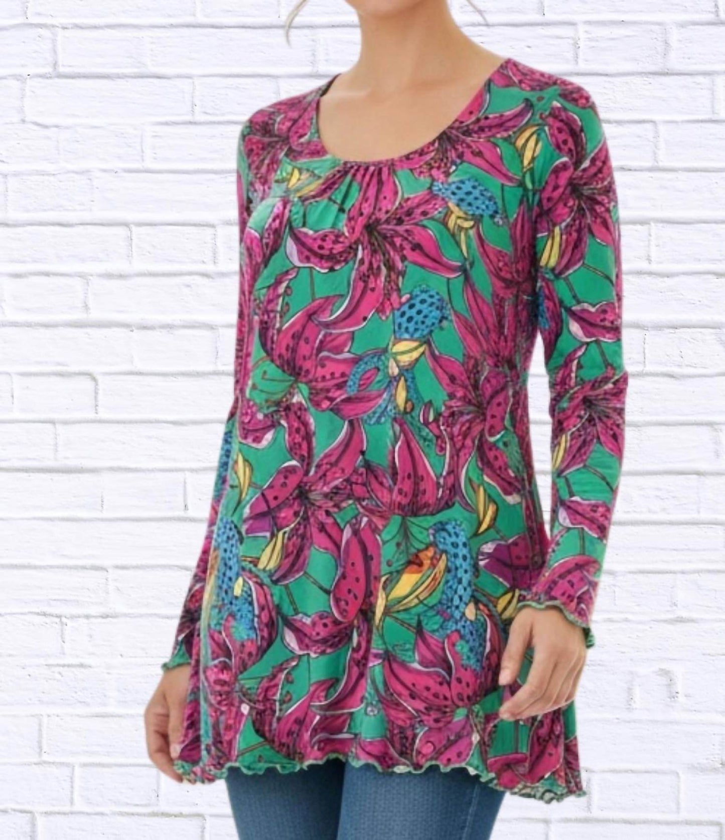 Diva USA - Sibella Pleated Front Long Sleeve Blouse - Rack Hunt -