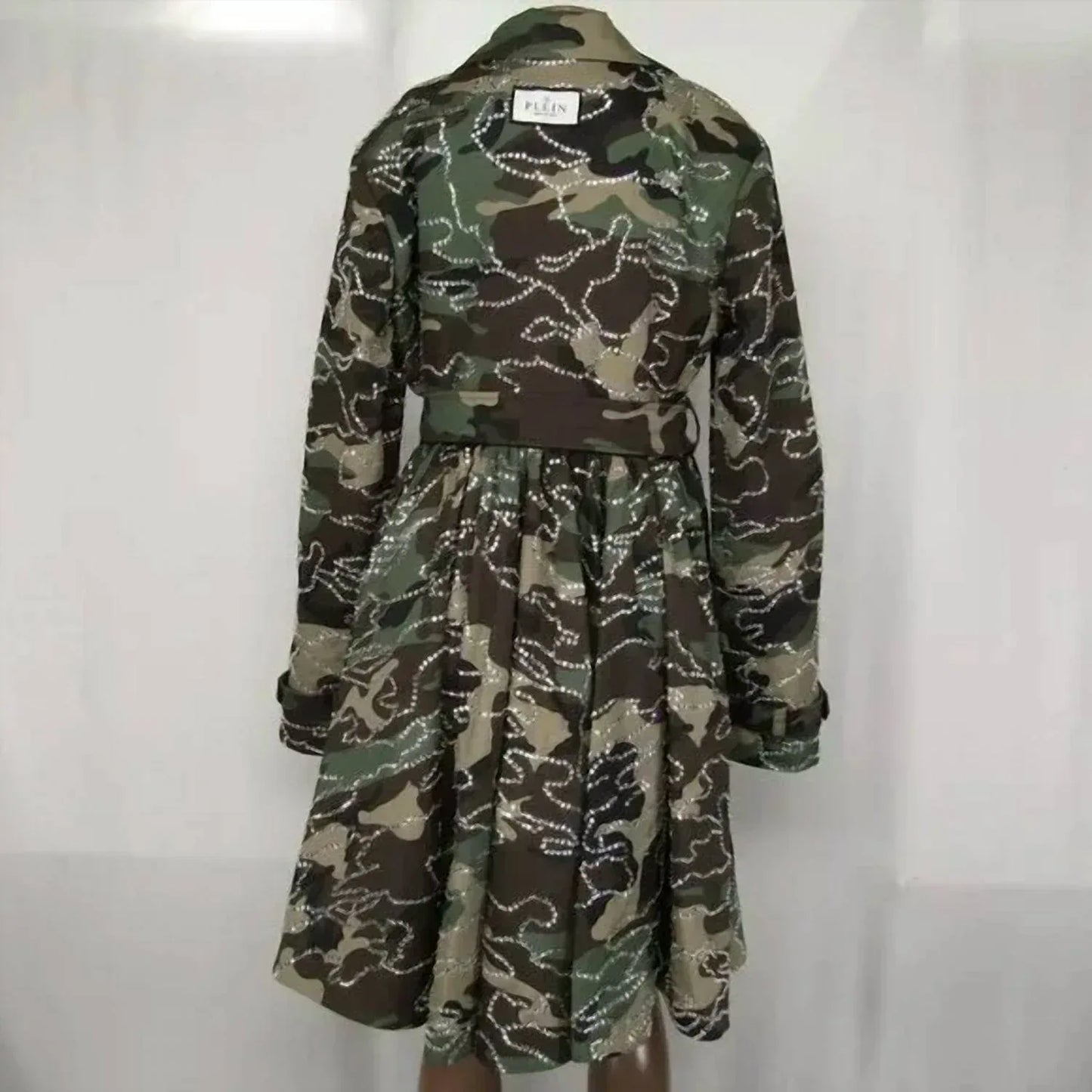 PHILIPP PLEIN - Women's Rhinestone Camouflage Trench Coat - Rack Hunt
