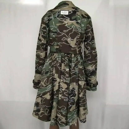 PHILIPP PLEIN - Women's Rhinestone Camouflage Trench Coat - Rack Hunt