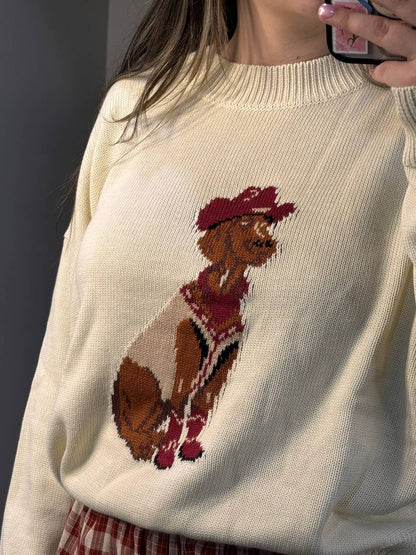 Howdy Dog Graphic Sweater