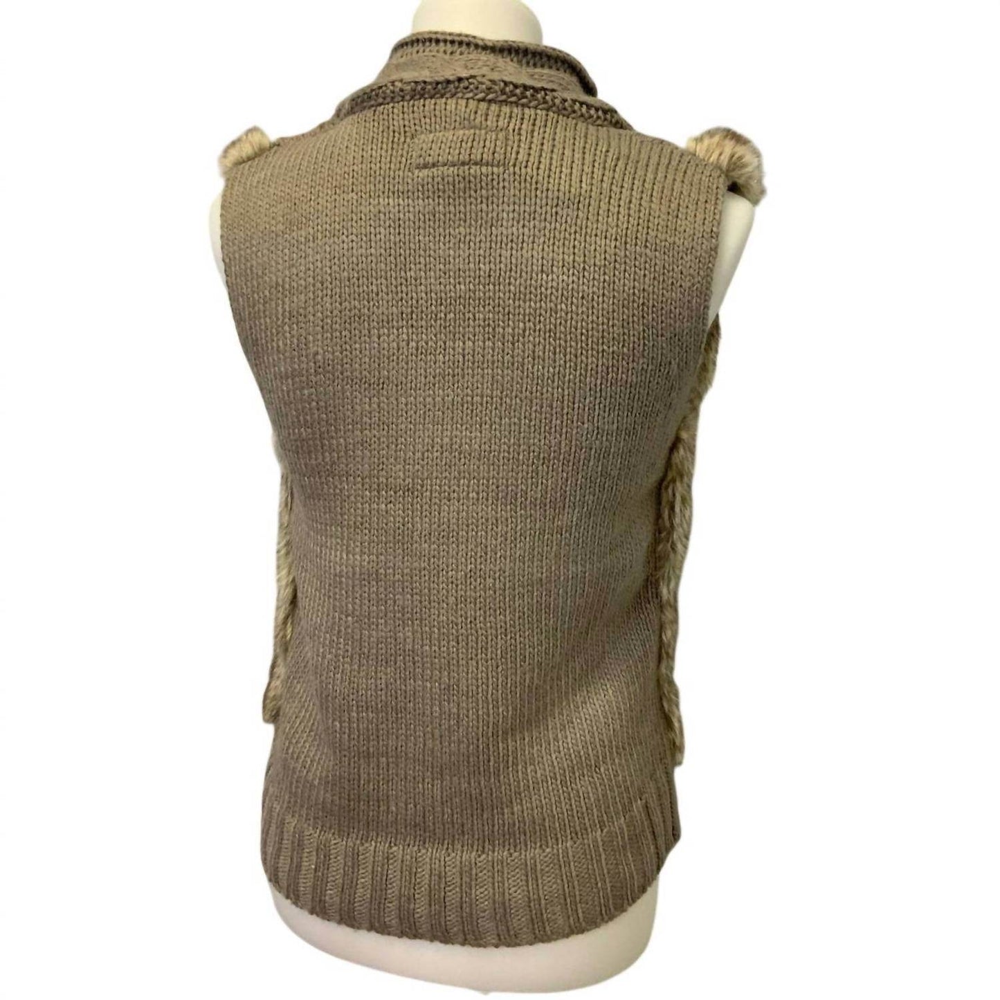 Lost - Women's Faux Fur Sleeveless Full Zip Cardigan Sweater Vest - Rack Hunt -