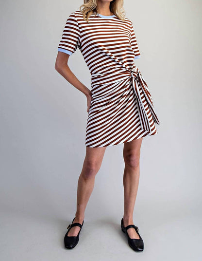 Striped Waist Tie Mini Dress