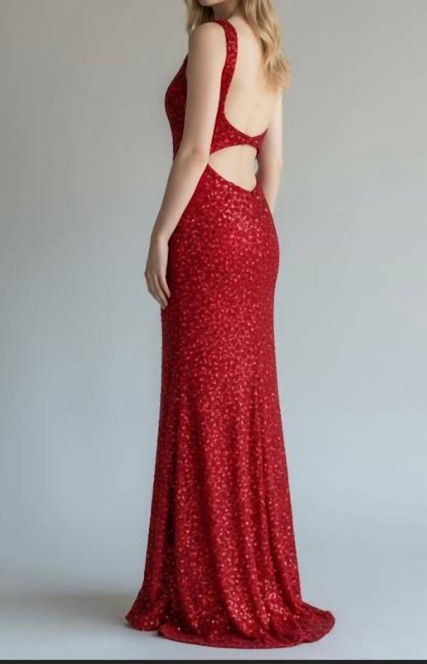Sequined Square Neck Dress