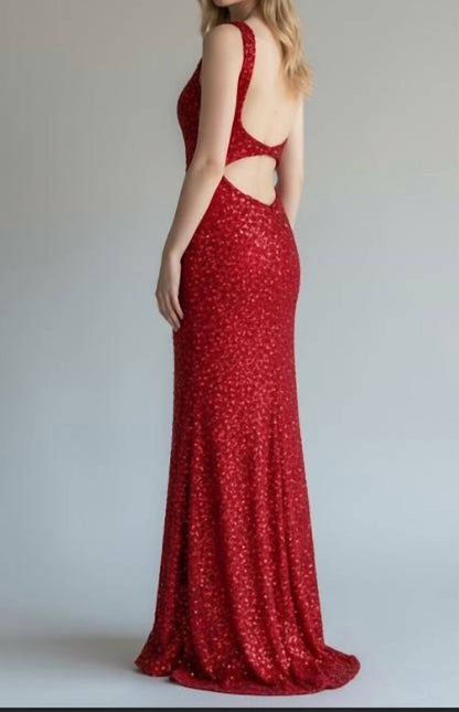 Sequined Square Neck Dress