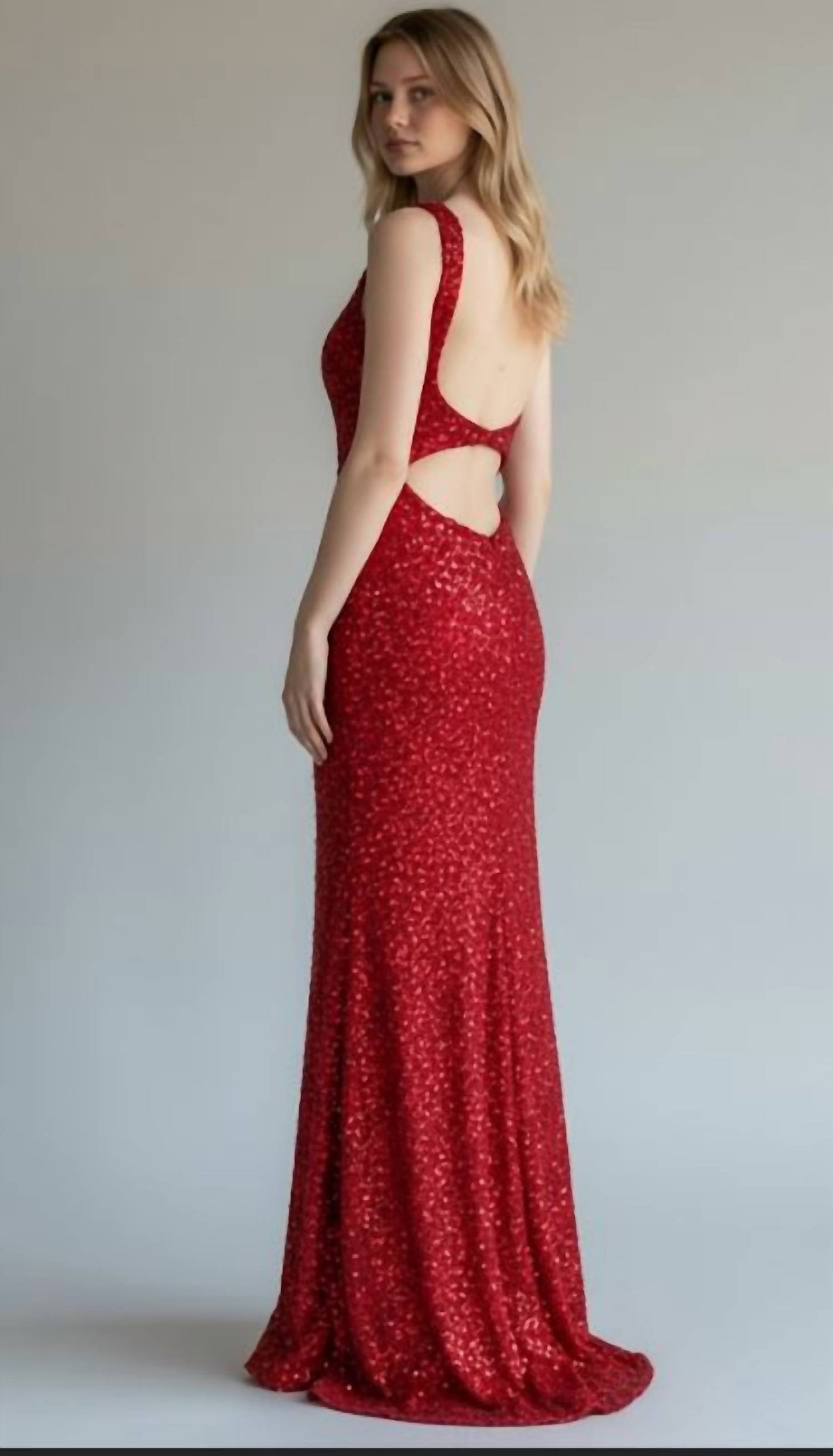 Sequined Square Neck Dress