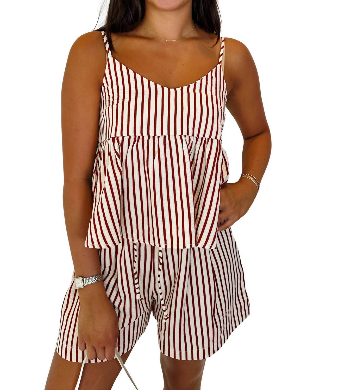 Lilbelle by Lilbelle - Allie Cotton Striped V-neck Top - Rack Hunt -