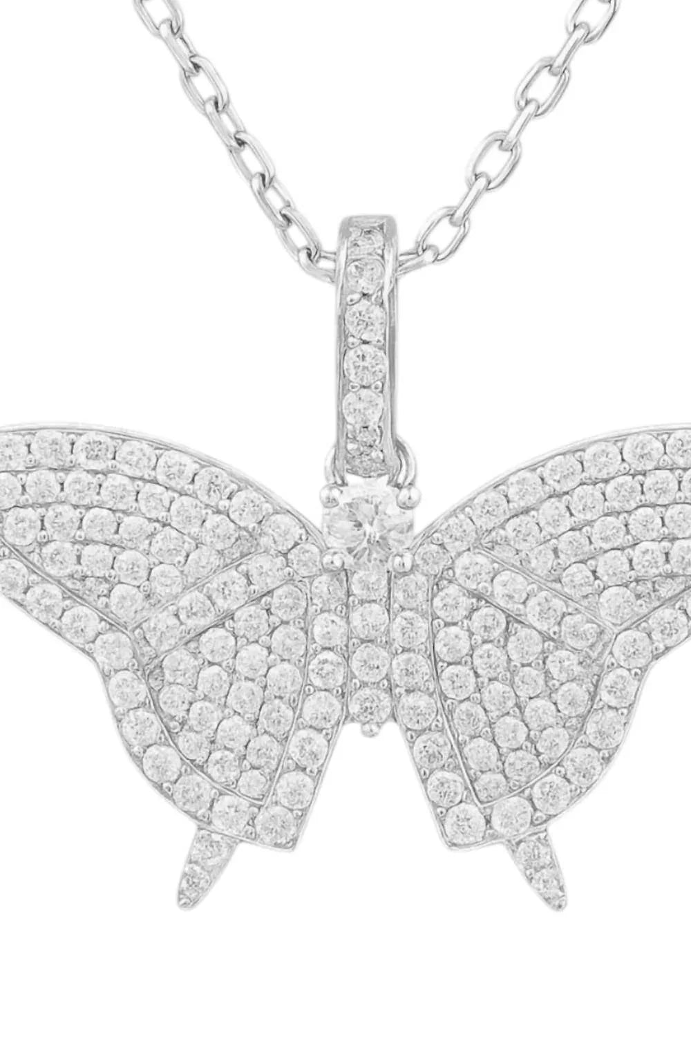 Allyanna Gifts - Women's Moissanite Pave Butterfly Necklace - Rack Hunt