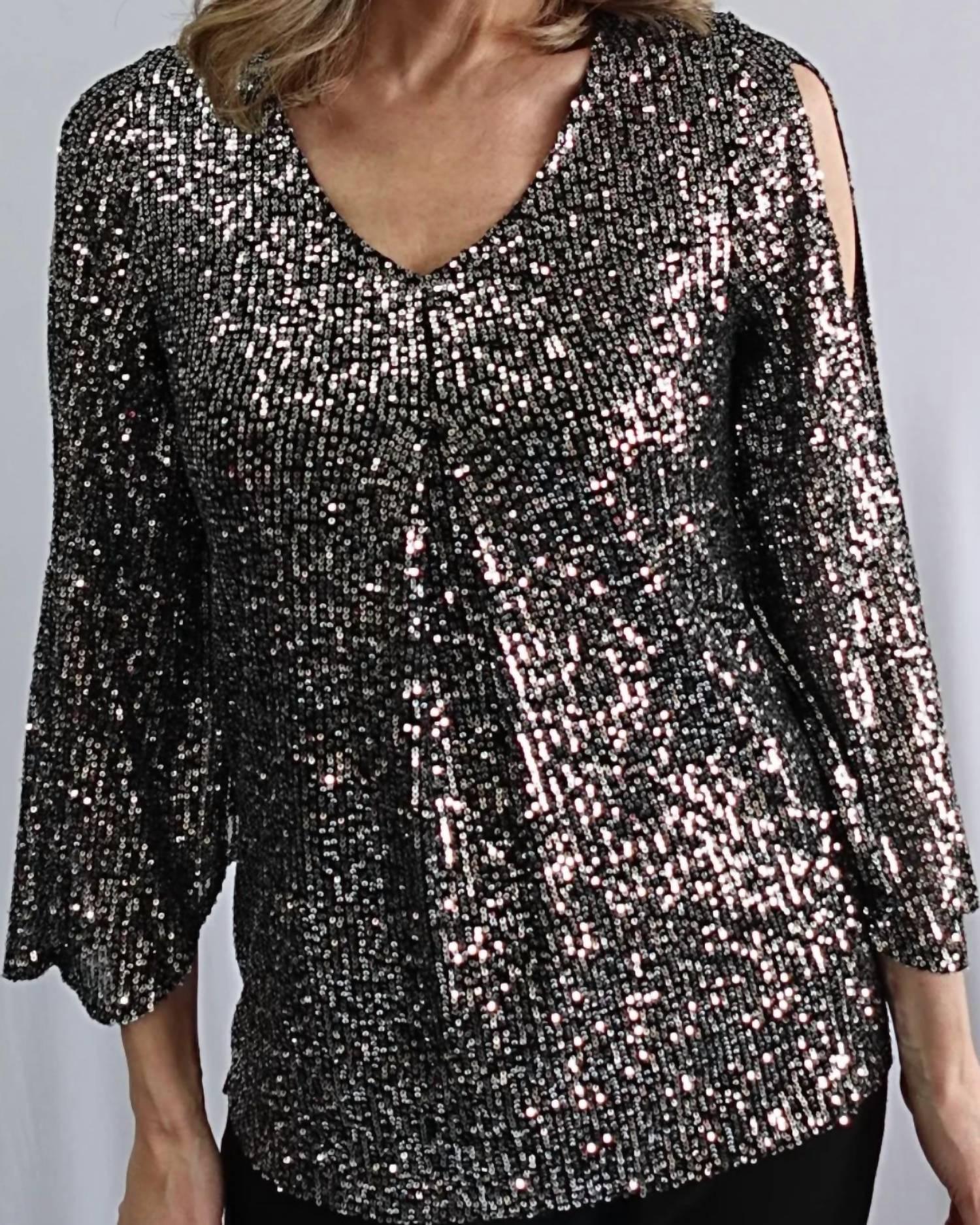 Soft Works - Sequin V-neck Top - Rack Hunt