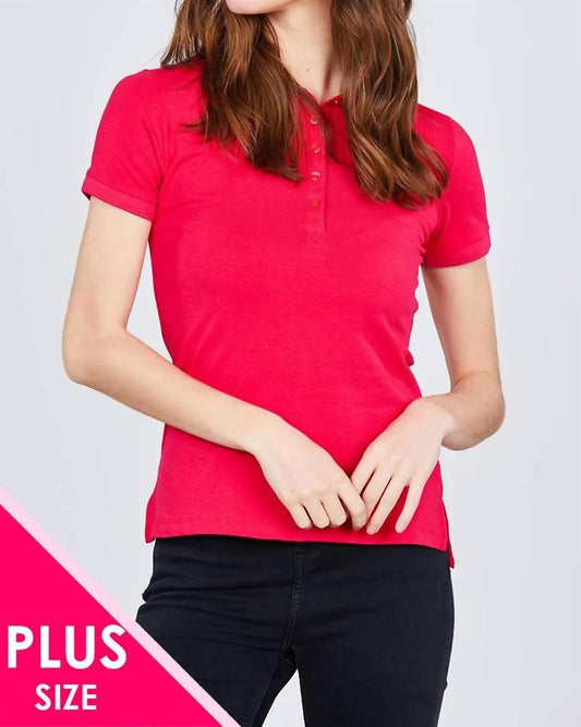 Classic Jersey Spandex Polo Top