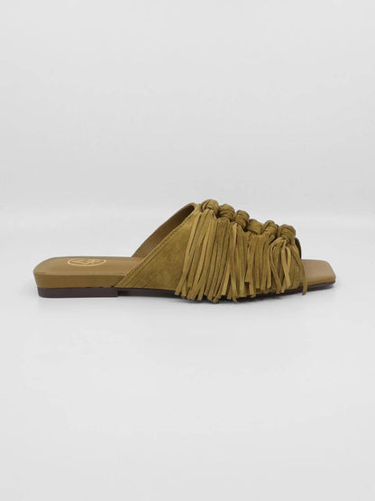 Women's Brigitte Fringe Slide Flat Sandal