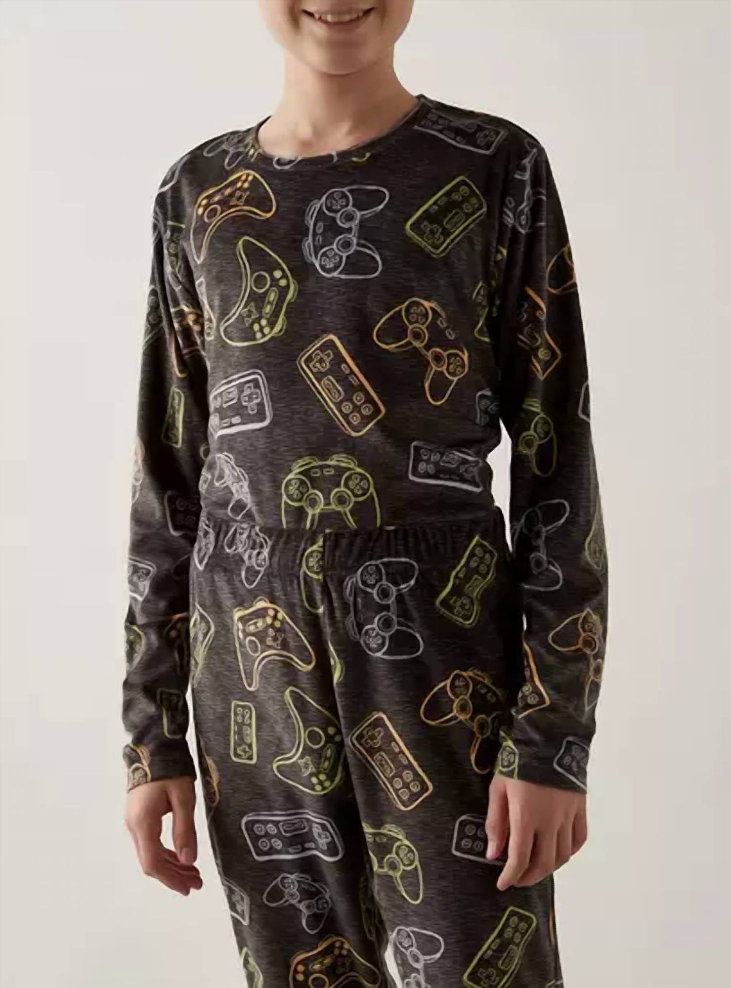 All-over Gaming Print T-shirt And Pajama Set