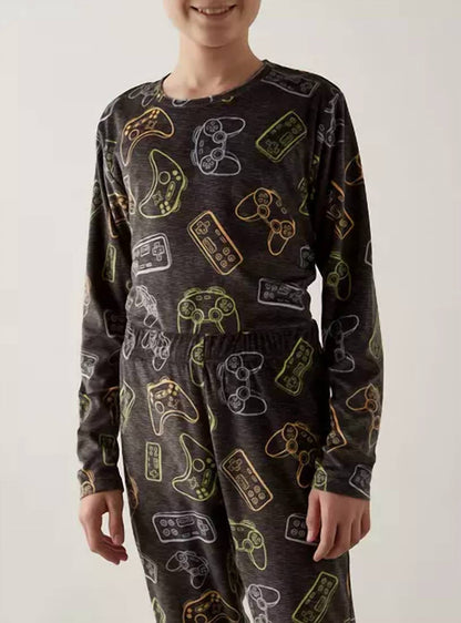 All-over Gaming Print T-shirt And Pajama Set