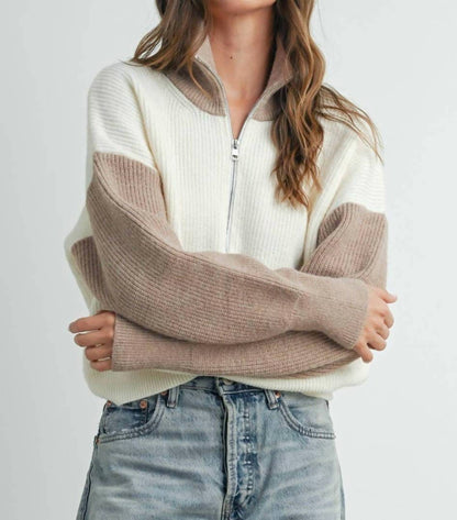 Color Block Half Zip Jacket