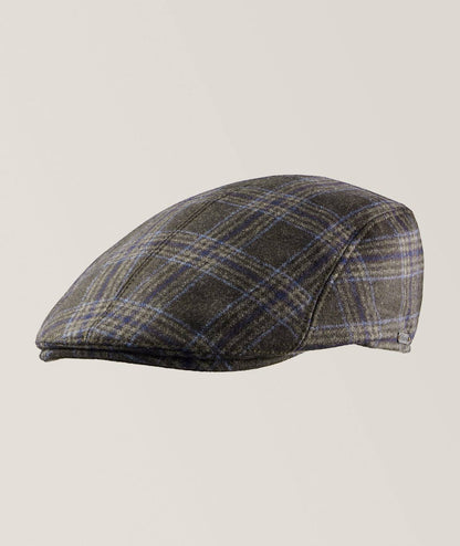 Men's Ivy Modern Flannel Check Wool And Silk Cap