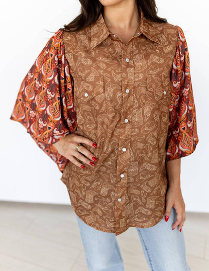 Western Abstract Blouse